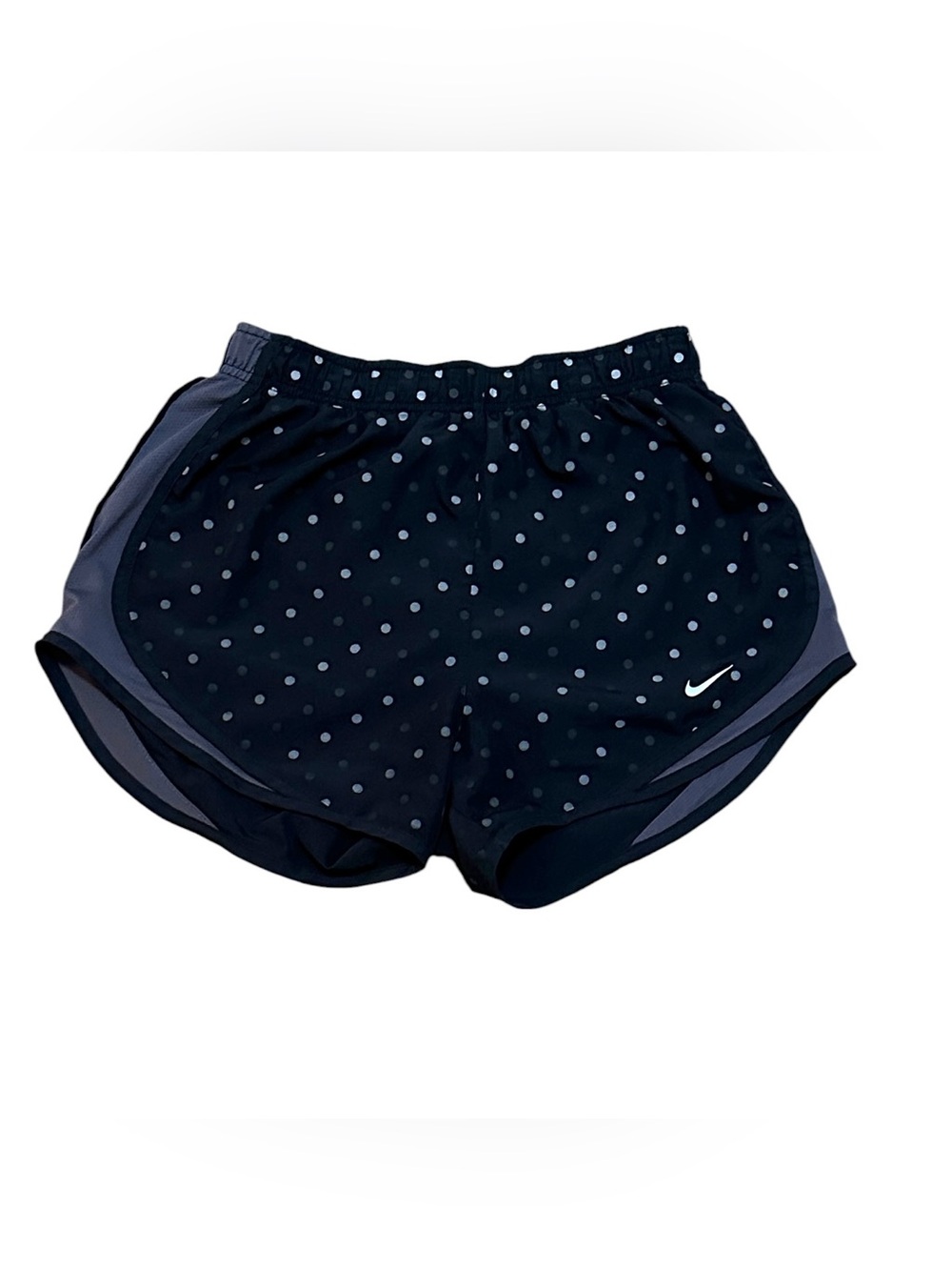 Nike Dri-FIT Tempo Running Shorts Black Gray Polka Dot Women’s Small - Picture 1 of 4